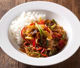 Japchaebop - Stir-Fried Vermicelli Noodles With Vegetables And Rice - 잡채밥